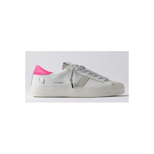 D.A.T.E. Hill Low Vintage Calf White-Fuxia 