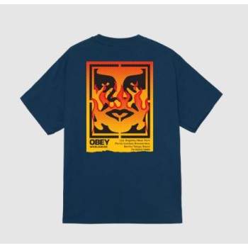 Obey Icon Stencil Flame T-Shirt 2