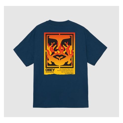 Obey Icon Stencil Flame T-Shirt