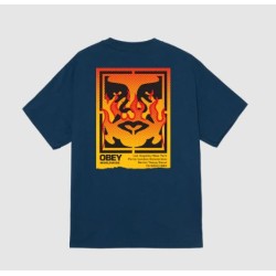 Obey Icon Stencil Flame T-Shirt