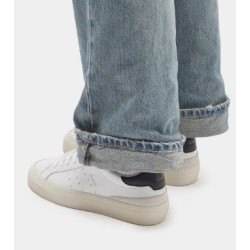 D.A.T.E. Sonica Calf White Black 