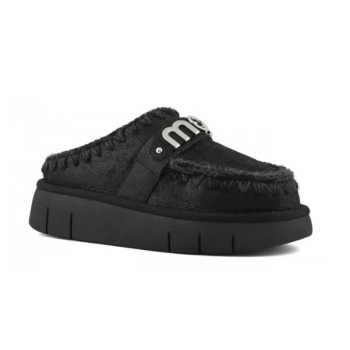 Mou Bounce Clog Special Leather Cracked Black 2