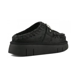 Mou Bounce Clog Special Leather Cracked Black