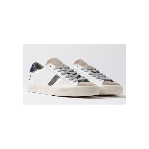 D.A.T.E. Hill Low Scratch White-Blue