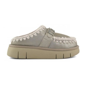 Mou Bounce Clog Special Leather Stone Metallic