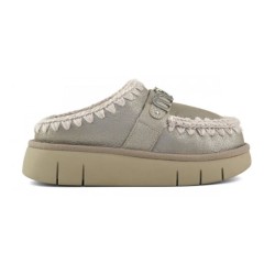 Mou Bounce Clog Special Leather Stone Metallic