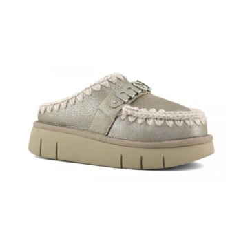 Mou Bounce Clog Special Leather Stone Metallic 2