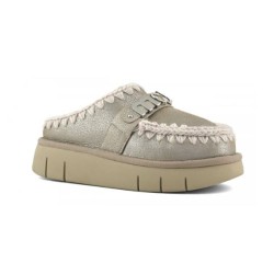 Mou Bounce Clog Special Leather Stone Metallic