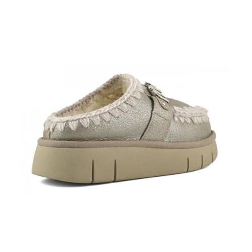 Mou Bounce Clog Special Leather Stone Metallic