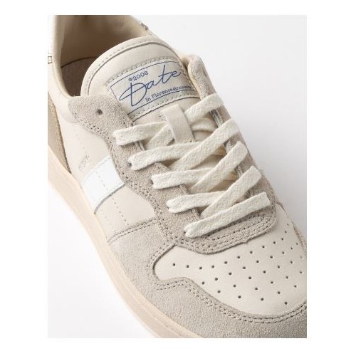 D.A.T.E. Court Shiny White-Platinum 