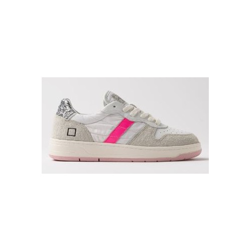 D.A.T.E. Court Shiny White-Fuxia 