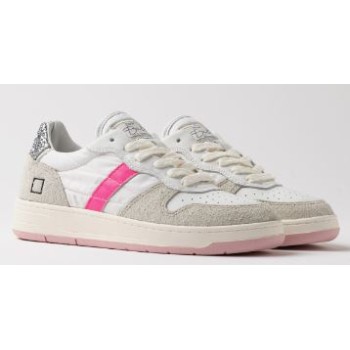 D.A.T.E. Court Shiny White-Fuxia  2