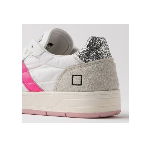 D.A.T.E. Court Shiny White-Fuxia 