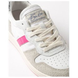 D.A.T.E. Court Shiny White-Fuxia 