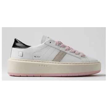 D.A.T.E. W Hill Low Platform Calf White-Black 