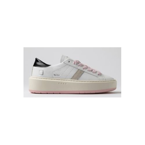 D.A.T.E. W Hill Low Platform Calf White-Black 
