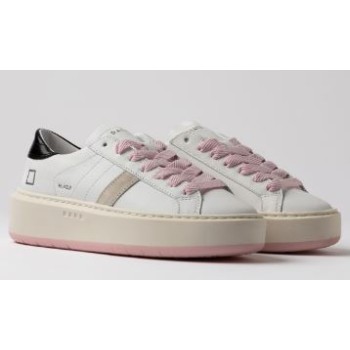 D.A.T.E. W Hill Low Platform Calf White-Black  2