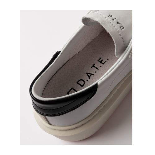 D.A.T.E. W Hill Low Platform Calf White-Black 