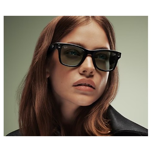 Ray-Ban Meta Wayfarer (Gen 2) Shiny Black-Transitions Graph. Green