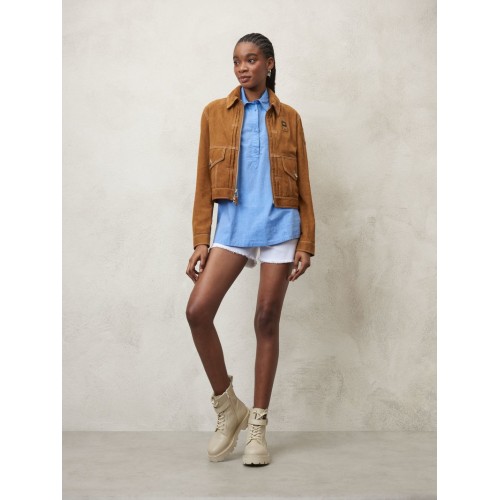 Giacca Pelle W Blauer