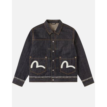 Logo Seagull Embroidery Denim Jacket Evisu