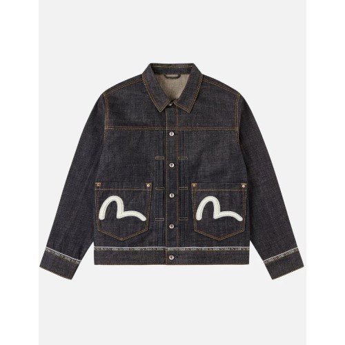 Logo Seagull Embroidery Denim Jacket Evisu