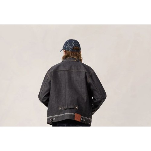 Logo Seagull Embroidery Denim Jacket Evisu