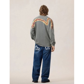 Reversed Seagull Slogan Long-sleeve T-shirt Evisu 2