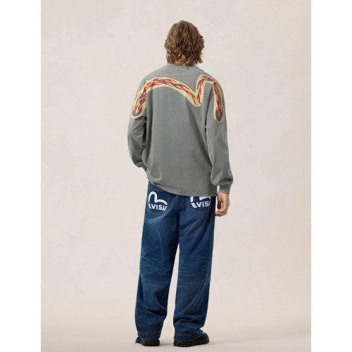 Reversed Seagull Slogan Long-sleeve T-shirt Evisu
