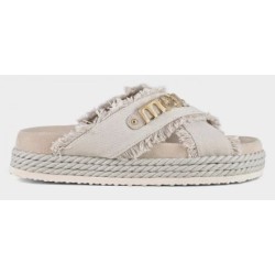 Criss-cross Rope Sandal Recycled Canvas Mou