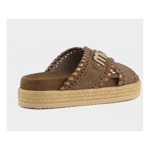 Mou Criss-cross sandal metal stitching