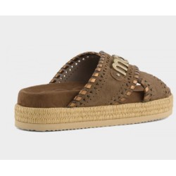 Mou Criss-cross sandal metal stitching