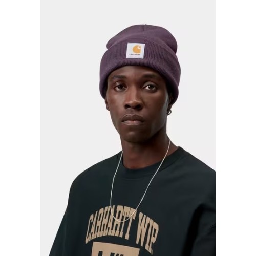 Short Watch Hat Acrylic Cozy Purple Carhartt Wip