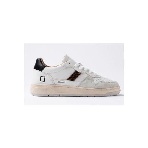 D.A.T.E. W Court 2.0 Vintage Calf White Leopard 