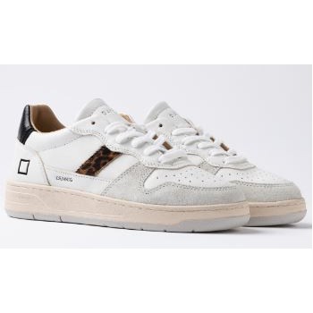D.A.T.E. W Court 2.0 Vintage Calf White Leopard  2