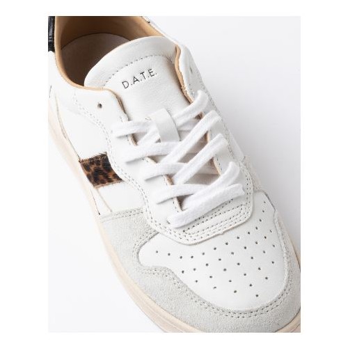 D.A.T.E. W Court 2.0 Vintage Calf White Leopard 