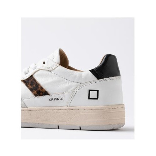 D.A.T.E. W Court 2.0 Vintage Calf White Leopard 