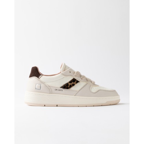D.A.T.E. W Court 2.0 Vintage Ivory-Leopard