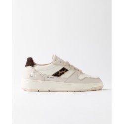 D.A.T.E. W Court 2.0 Vintage Ivory-Leopard