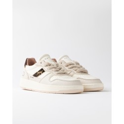 D.A.T.E. W Court 2.0 Vintage Ivory-Leopard