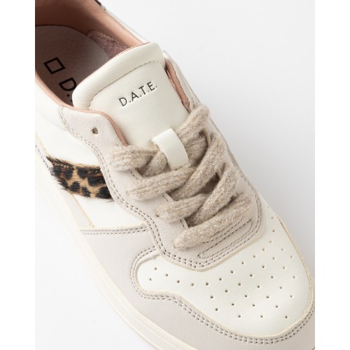 D.A.T.E. W Court 2.0 Vintage Ivory-Leopard