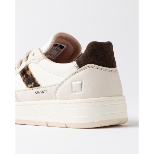 D.A.T.E. W Court 2.0 Vintage Ivory-Leopard