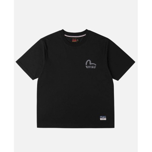 Monochrome Seagull Embroidery T-shirt Evisu