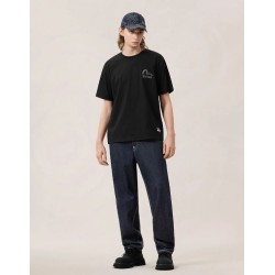 Monochrome Seagull Embroidery T-shirt Evisu