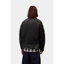 OG Detroit Jacket- Black / Black, Tobacco used wash Carhartt Wip