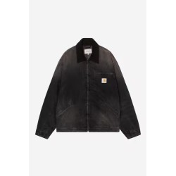 OG Detroit Jacket- Black / Black, Tobacco used wash Carhartt Wip