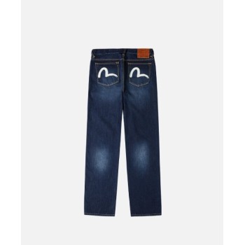 Ecru Brushstoke Seagull Print Regular Fit Evisu