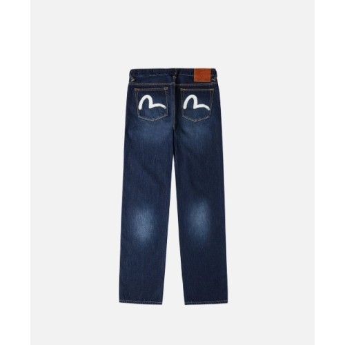 Ecru Brushstoke Seagull Print Regular Fit Evisu