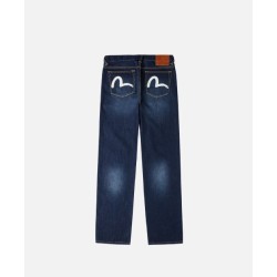 Ecru Brushstoke Seagull Print Regular Fit Evisu