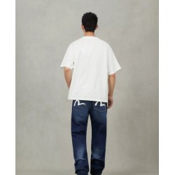 Ecru Brushstoke Seagull Print Regular Fit Evisu